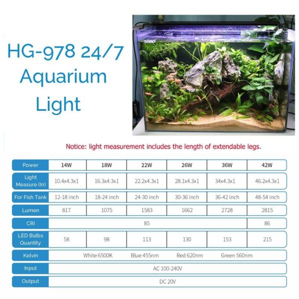 LED Fish Tank Lights 26W