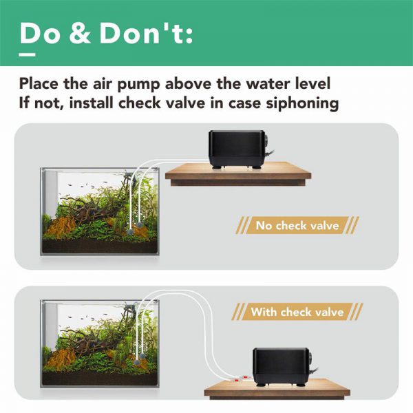 Air Pump 2 Installation Ways for Fish Tank