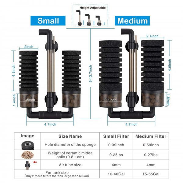 Fish Tank Filter Easy to Set Up