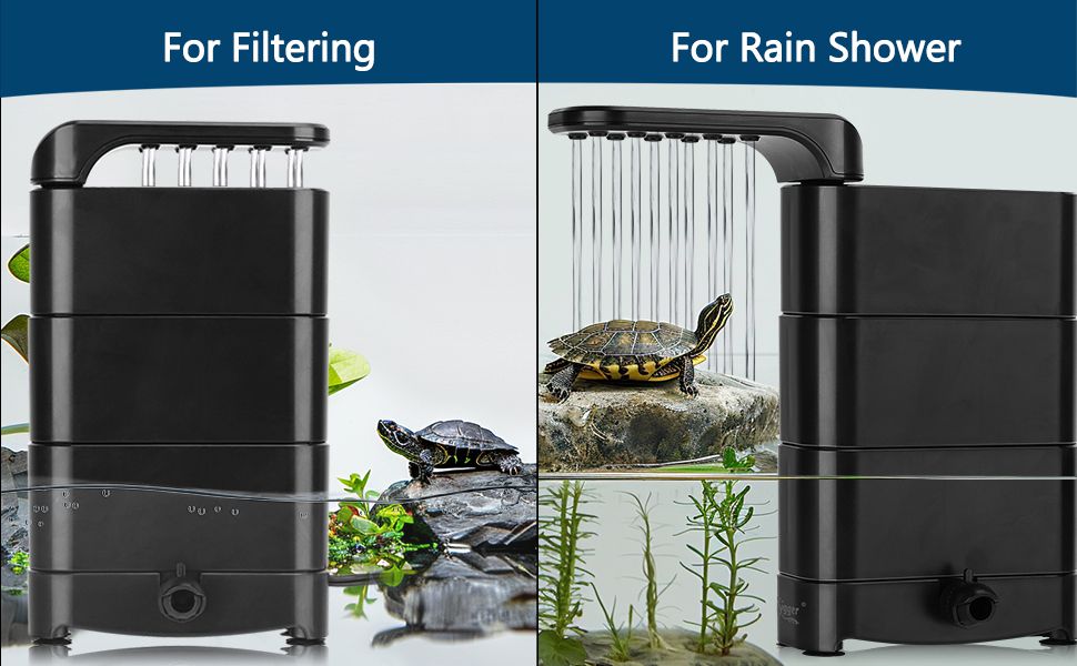 Turtle filter for rain shower