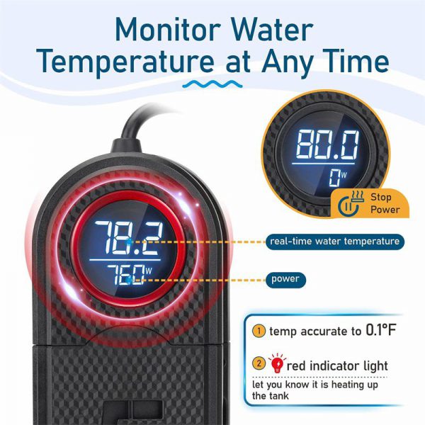 hygger Heater Shows Real-time Water Temperature