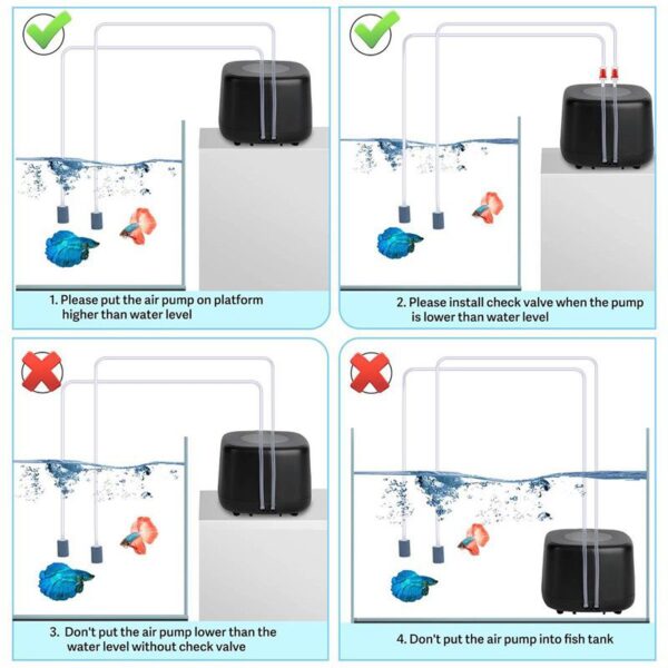 Install the air pump with check valve