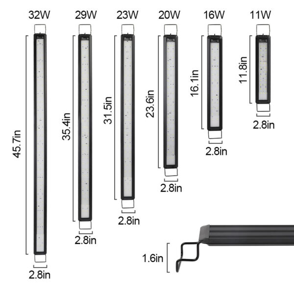 hygger full spectrum light parameter