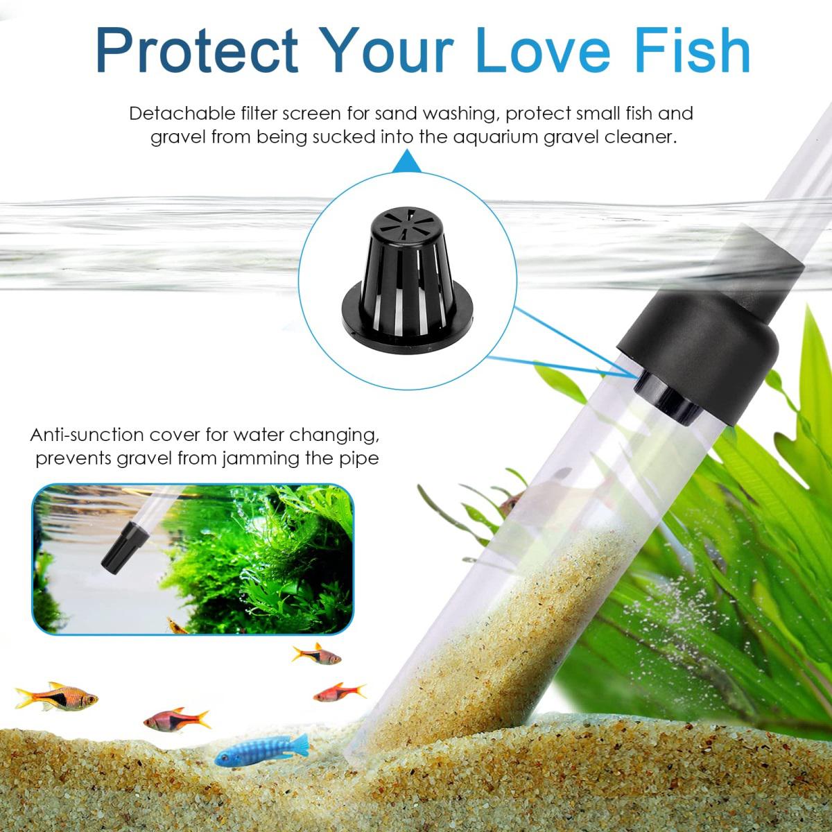 Belly Button Cleaning Tool Aquarium Siphon Fish Tank Syphon Vacuum