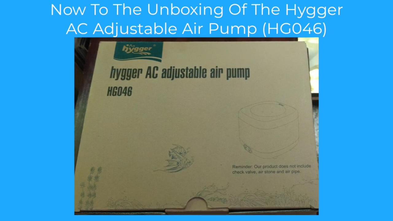 hygger AC air pump unboxing video