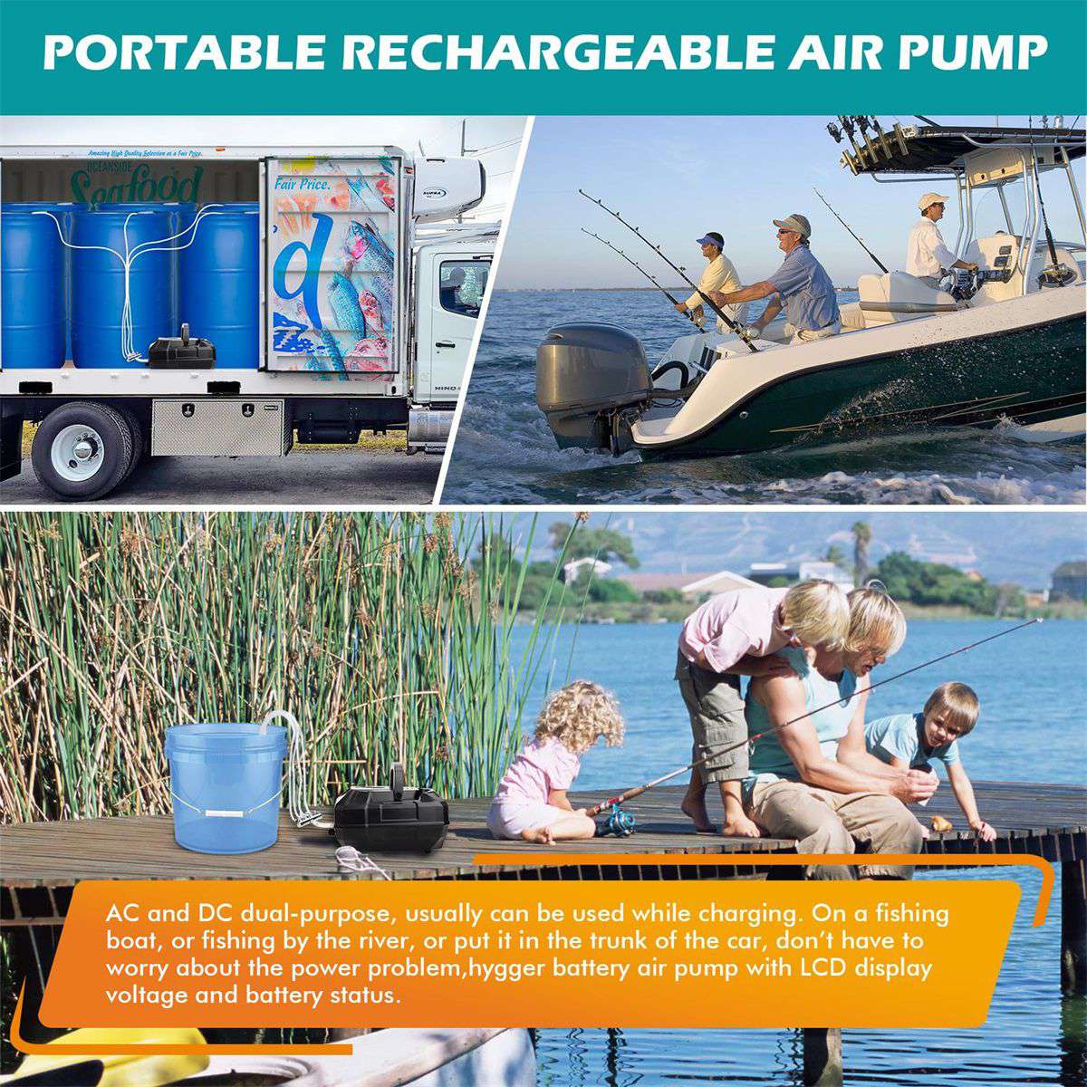 VIVOSUN 15W 317GPH Air Pump 6 Outlet 20 L/Min for Aquarium and Hydroponic  Systems