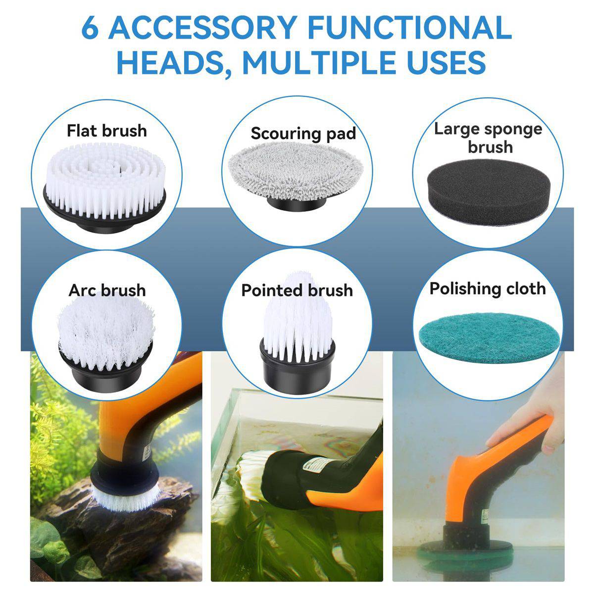 7 In 1 Multifunctional Electric Cleaning Brush USB Rechargeable