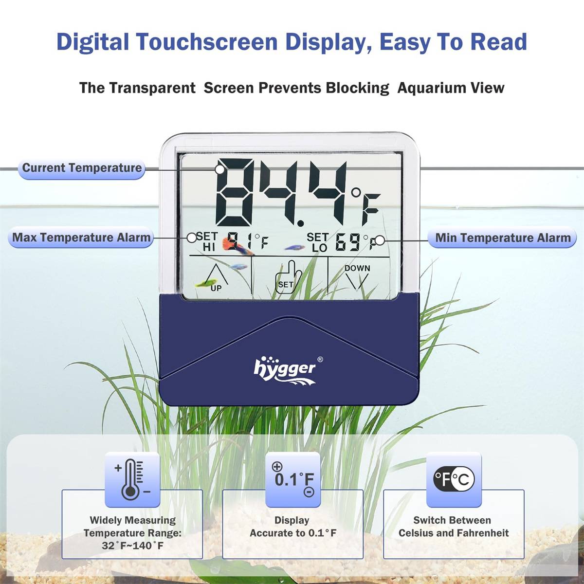 Aquatic Digital Thermometer with Remote Probe