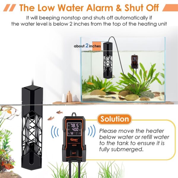 Quartz heater aquarium auto alarm