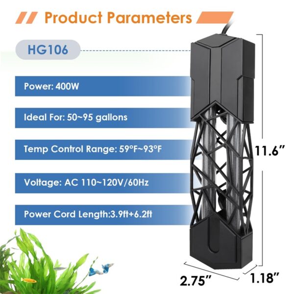 400W quartz heater aquarium