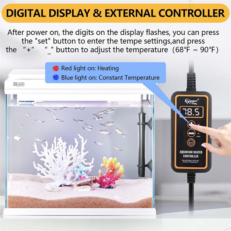 hygger Aquarium Digital Mini Heater - hygger