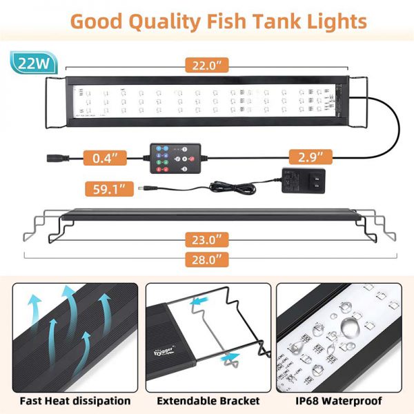 Waterproof aquarium LED light