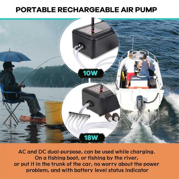 Rechargeable air pump for fishing