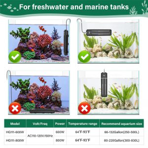 Quartz heater for freshwater and marine tanks