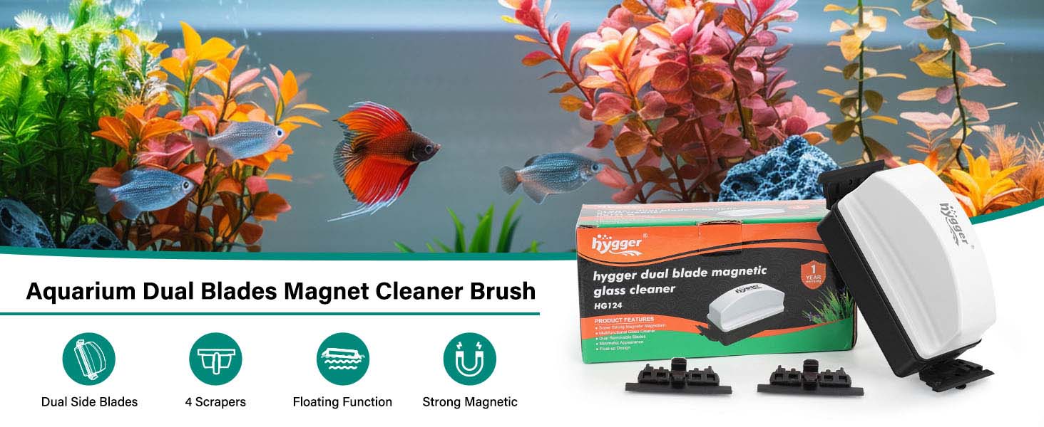 hygger 124 Dual Blade Magnetic Glass Cleaner