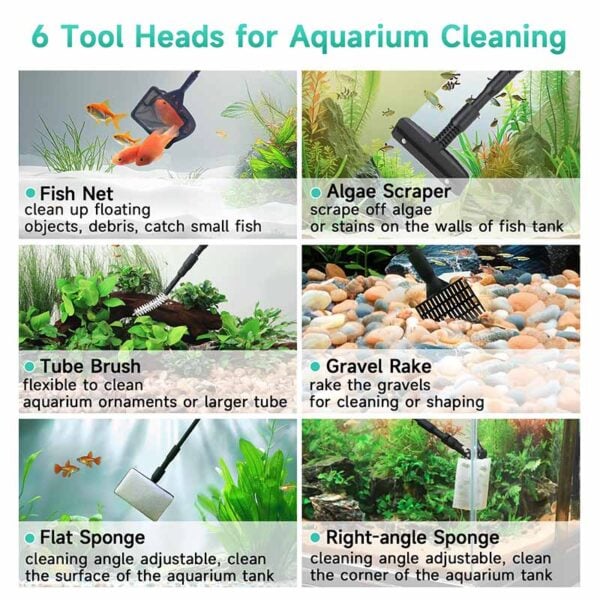 6 tool heads for aquariums