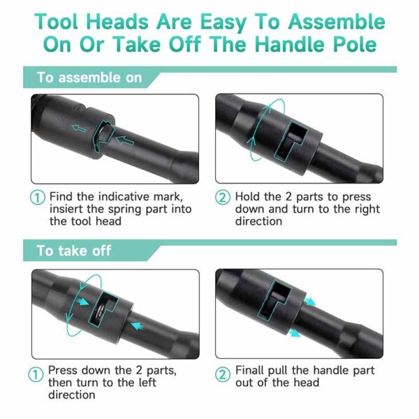 Tool heads easy to assemble