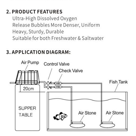 Hygger Fish Tank Air Stone - Hygger